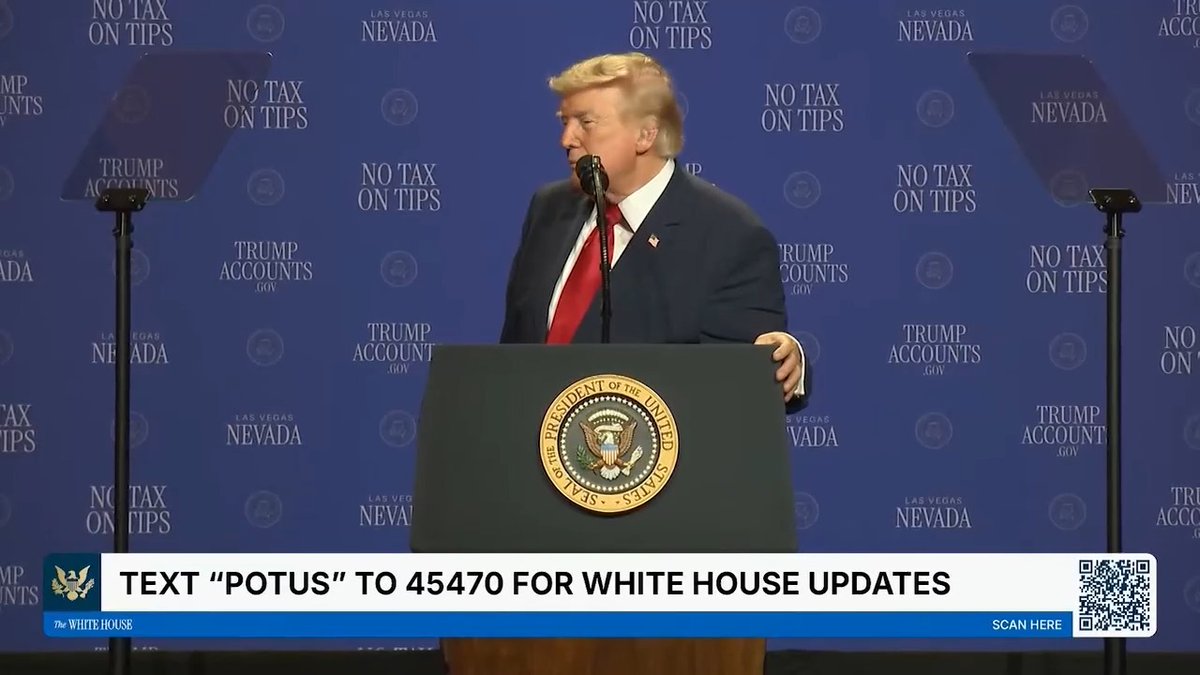 President Trump chases after a toddler wandering across stage, then takes a shot at Biden.