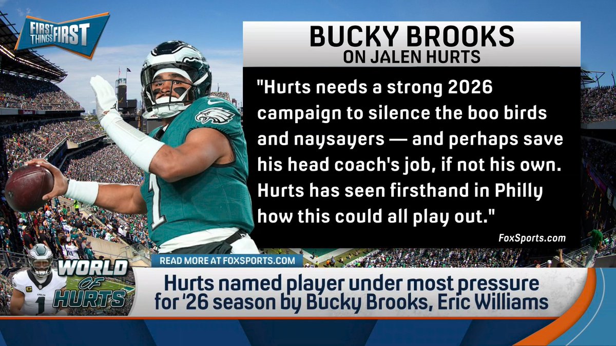 “People don’t like the way he plays quarterback, even the talent evaluators in the league. To me, he’s a winner, he’s a leader, he’s clutch, he’s poised, he steps up in the big moments, he’s mentally tough.” Chris Broussard discusses the pressure on Jalen Hurts: