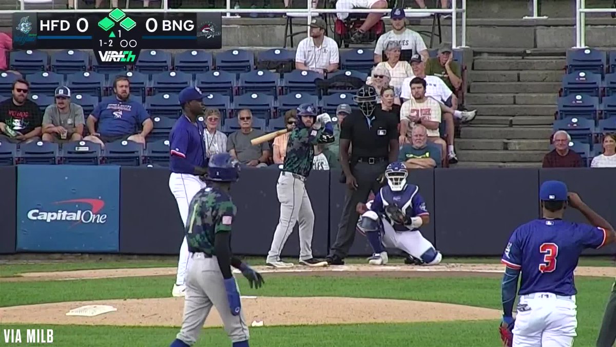 RHP Gary Gill Hill, the Mets #19 prospect, threw two strikeouts as he worked his way out of a bases loaded, no outs first inning in his Binghamton debut