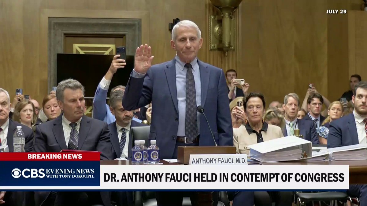 The Senate Homeland Security Committee voted Thursday to hold Dr. Anthony Fauci in contempt of Congress after he invoked the Fifth Amendment during testimony last week. The misdemeanor charge carries a maximum penalty of up to one year in prison.