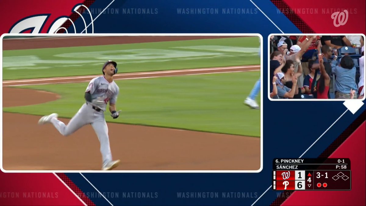 ANDREW PINCKNEY'S FIRST BIG LEAGUE HIT IS A HOMER