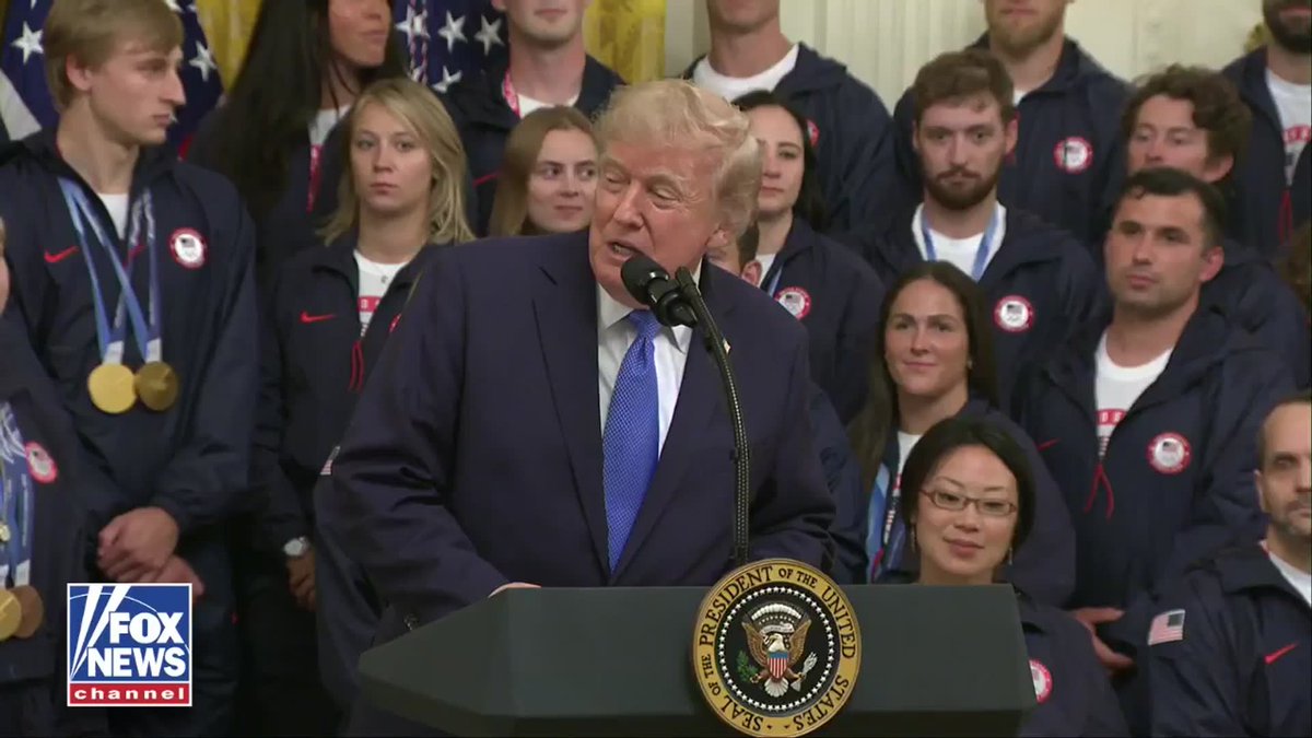 "Americans really know how to fight, fight, fight and win, win, win." President Trump praised Team USA's Olympic and Paralympic athletes during a White House celebration, thanking them for representing the nation and setting records at the 2026 Winter Games.