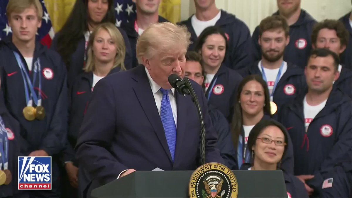 "It's called USA." President Donald Trump applauded Team USA's Olympic and Paralympic athletes, calling it "the highest privilege in all of sports" to wear the red, white and blue.