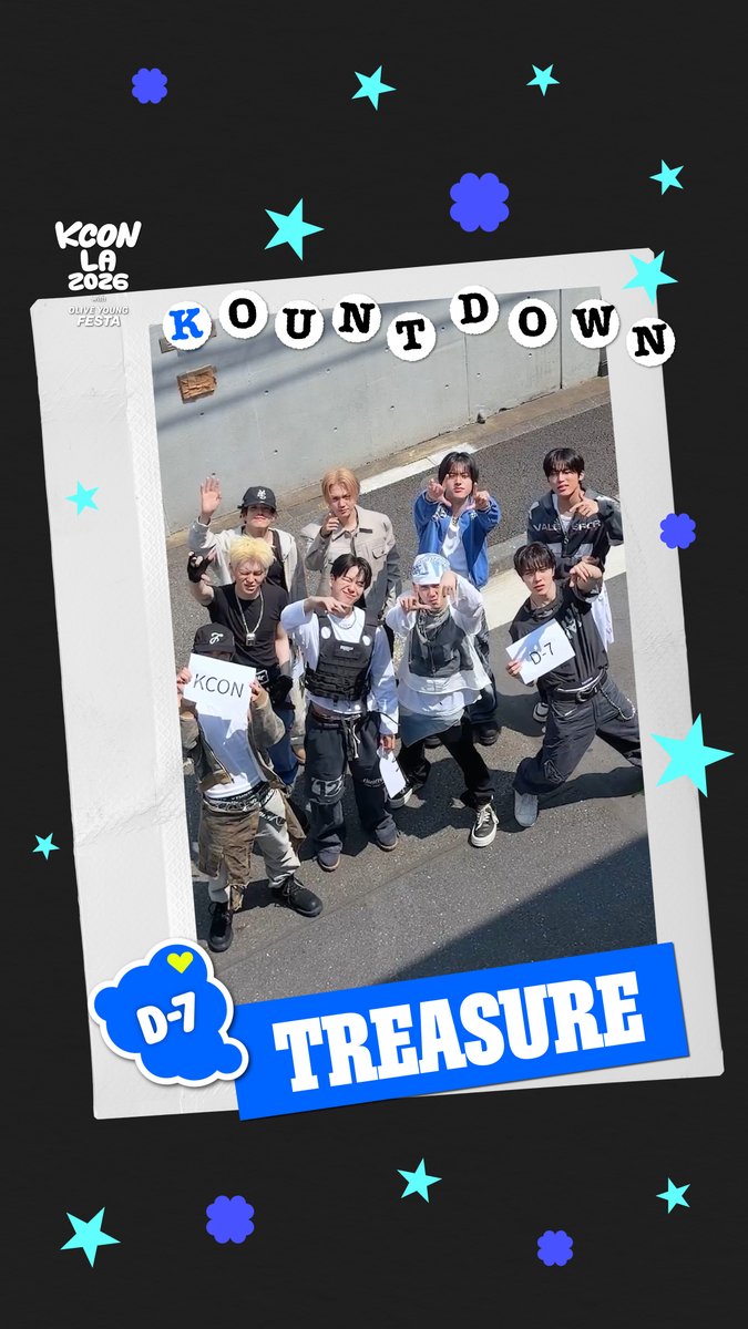 [#KCONLA2026] D-7 KOUNTDOWN 🎉 7 DAYS LEFT UNTIL KCON LA 2026! Ready to light up KLOVER'S SOUL CITY w/ #TREASURE?🔥 - 𝐆𝐄𝐓 𝐘𝐎𝐔𝐑 𝐓𝐈𝐂𝐊𝐄𝐓 𝐍𝐎𝐖! 🎟️ 🔗Ticket Info - KCON LA 2026 AUG 14-16 Arena, LA Convention Center Let’s #KCON