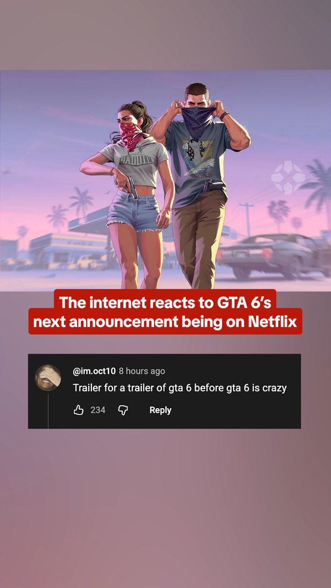 Our next look at GTA 6 is coming to exclusively to Netflix for 6 hours