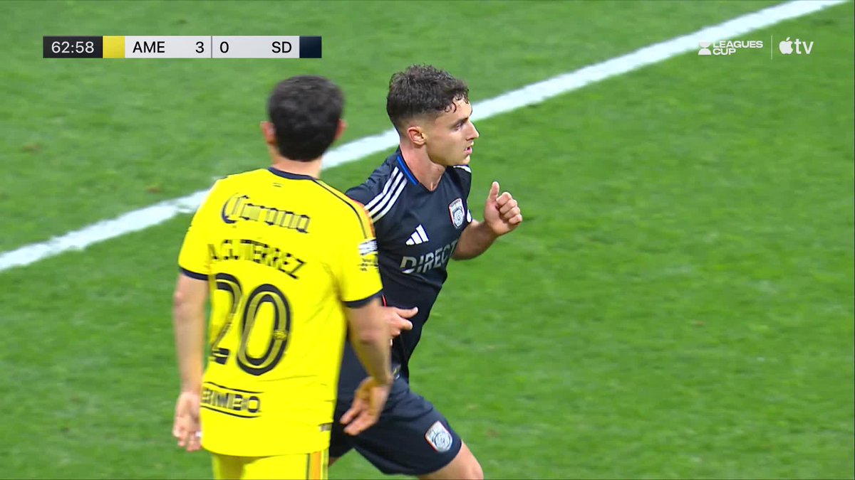 Luca Bombino gets San Diego on the board at Estadio Azteca. ☝️ 📺 Apple TV: