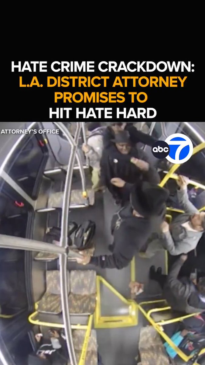A man is caught on camera attacking a Metro bus passenger while hurling racial slurs. Today, he is sentenced to life in prison. It's the type of crime L.A. DA Nathan Hochman says will now result in severe penalties. The crackdown - Tonight at 11 from ABC7