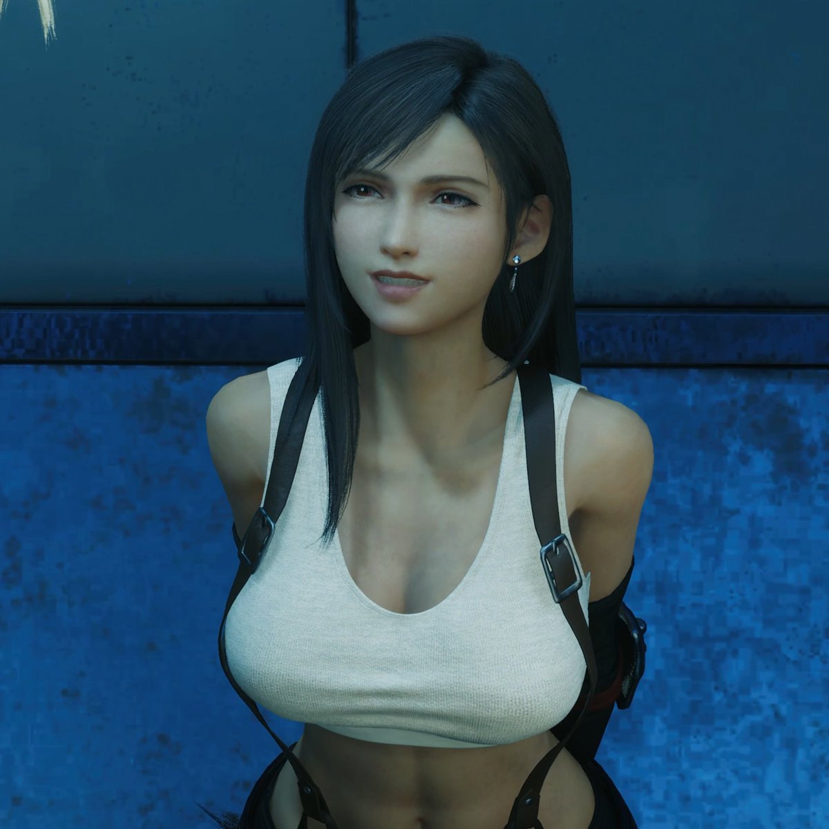 The way Classic Tifa smiles at Cloud