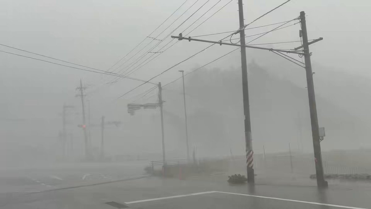 最大瞬間風速42.0mを記録した沖縄県名護市の様子です。 #台風13号