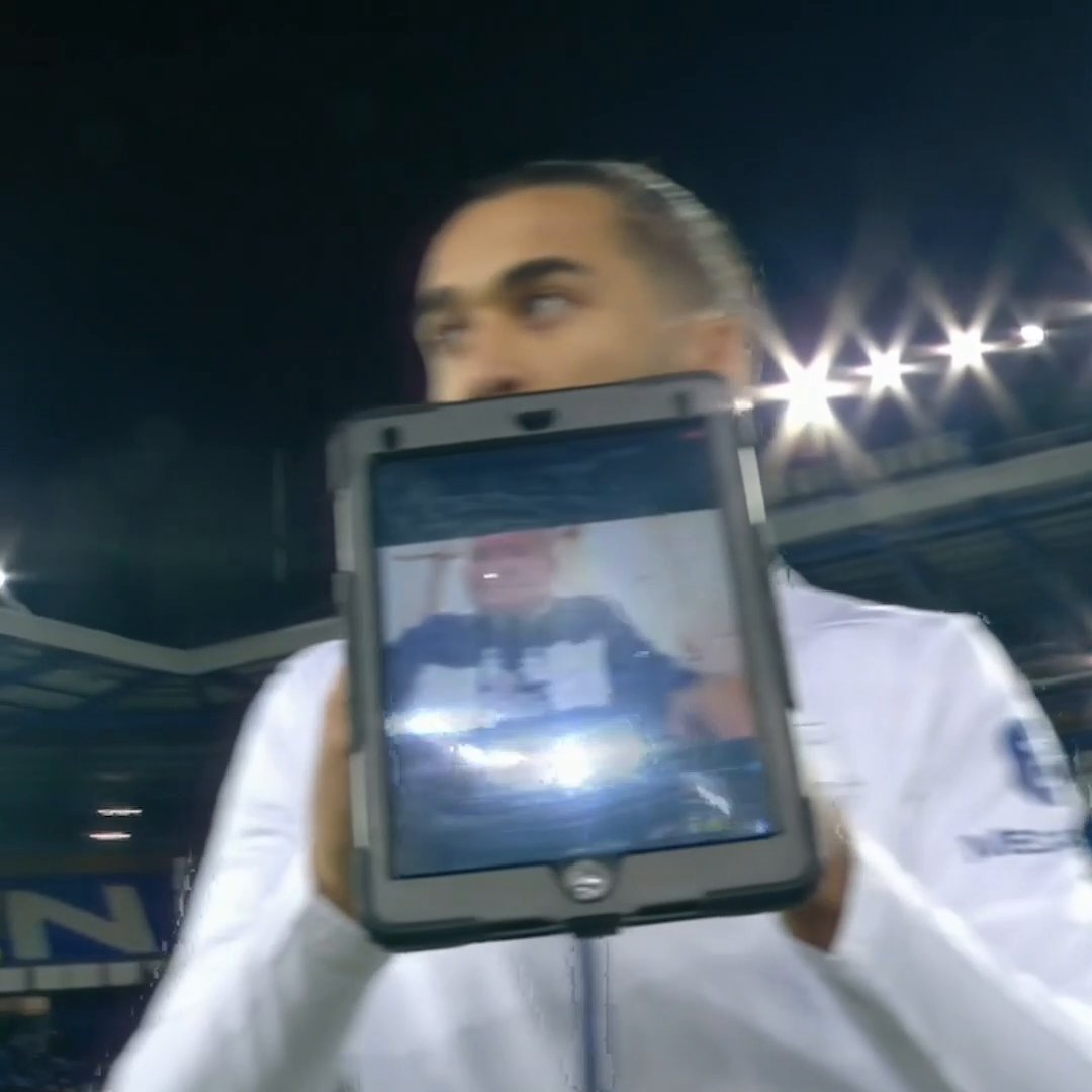 In December 2020 ahead of Evertonโs League Cup quarter-final against Manchester United at Goodison Parkโฆ Dominic Calvert-Lewin leads out 80-year-old Evertonian Billy Culshaw as a virtual mascot as part of an initiative to tackle loneliness๐๐๐