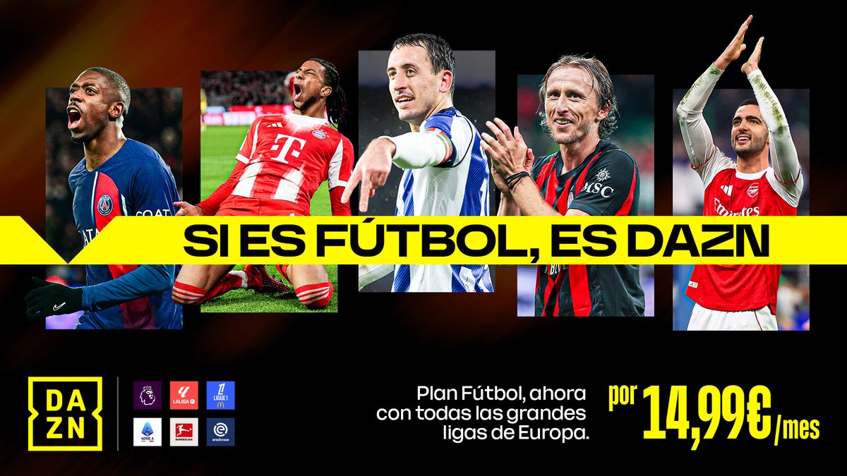 SI ES FÚTBOL... ES DAZN 🍿 LALIGA 🇪🇸 LALIGA HYPERMOTION 🇪🇸 PRIMERA FEDERACIÓN 🇪🇸 PREMIER LEAGUE 🏴 SERIE A 🇮🇹 BUNDESLIGA 🇩🇪 LIGUE 1 🇫🇷 PRIMEIRA LIGA 🇵🇹 EREDIVISIE 🇳🇱 JUPILER PRO LEAGUE 🇧🇪 SUSCRÍBETE DESDE SOLO 14,99€ AL MES 🔗