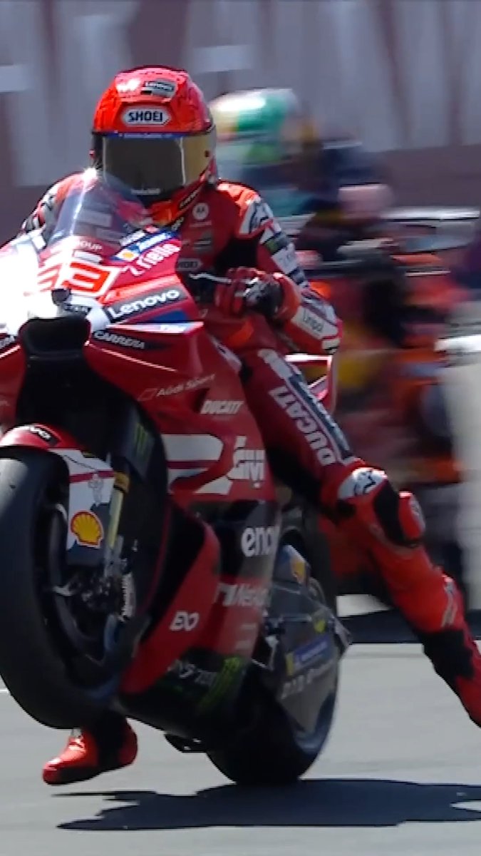 Marc Marquez gets his practice start underway at the #BritishGP 👀 #MotoGP