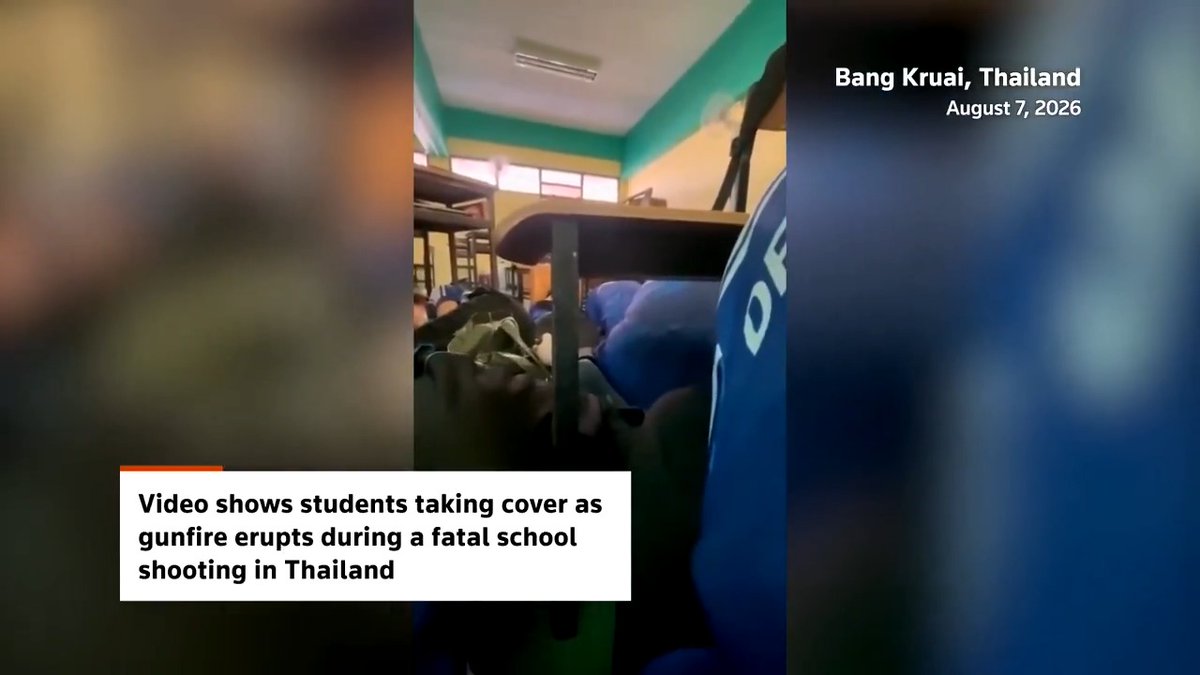 Students took cover as a Thai teenager fatally shot at least five people and himself at a school outside Bangkok after killing his grandparents, in the country's worst mass killing since 2022