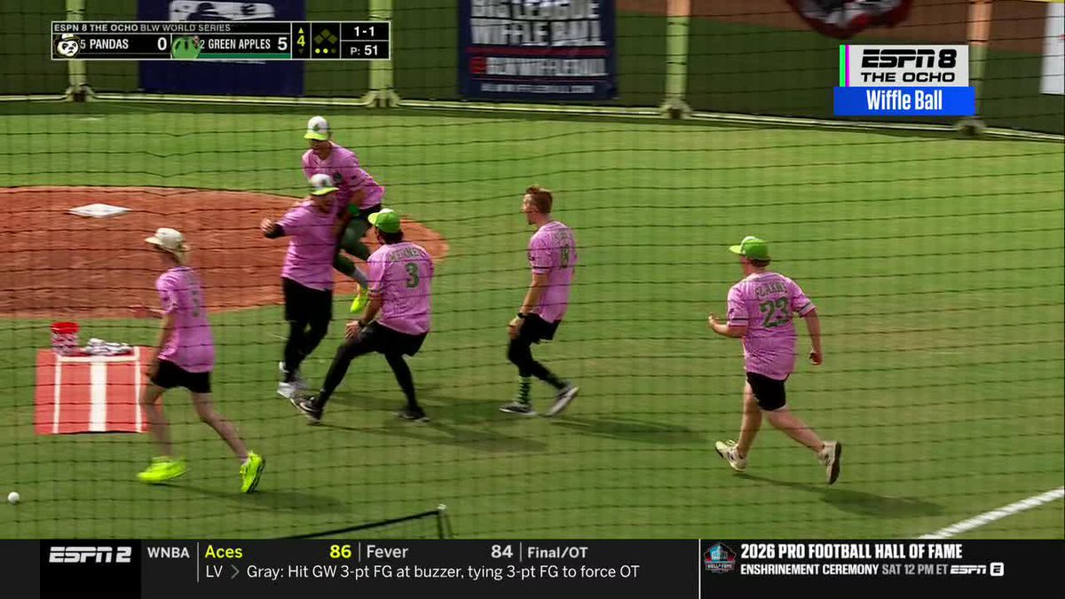 2026 Big League Wiffle Ball World Series champions 😭🔥 The Green Apples win it all with a no-hitter at the ESPN Wide World of Sports Complex 🏆 #TheOcho