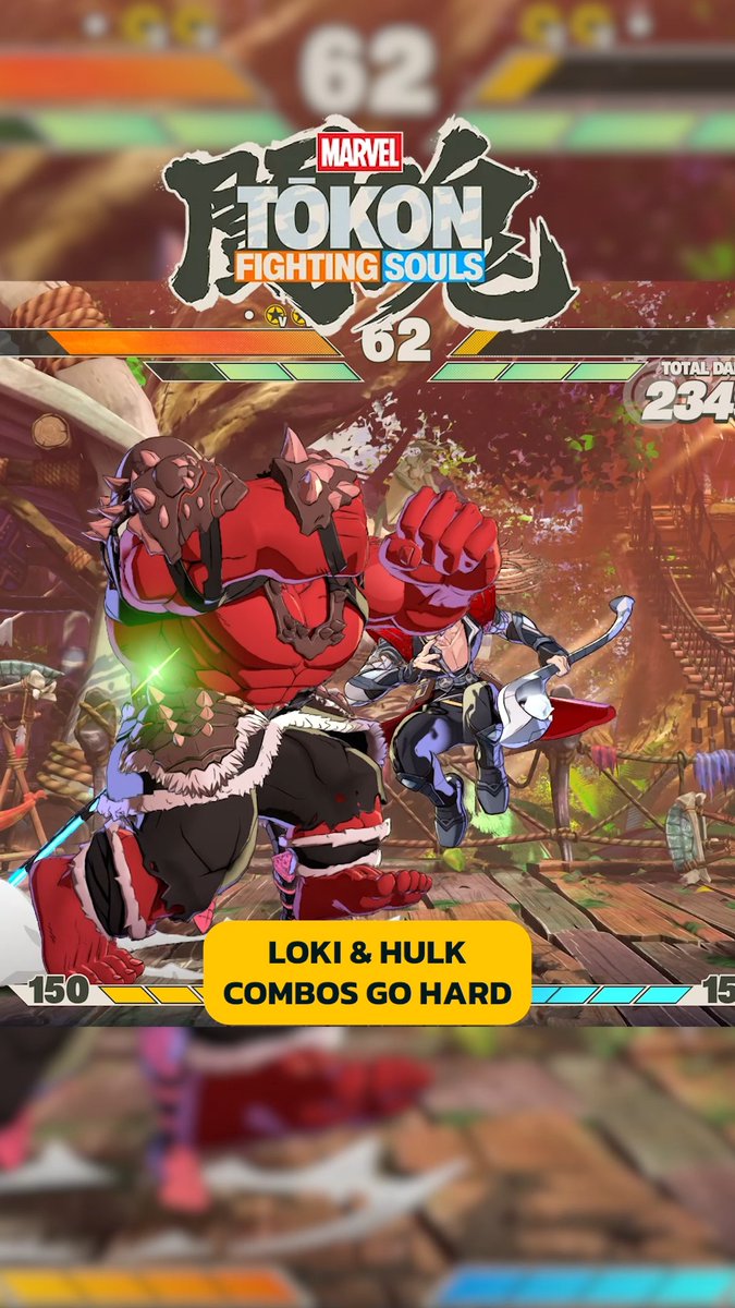 Hulk can dishes out colossal smashes while Loki uses tricks for an unforgettable impression in Marvel Tokon: Fighting Souls 💪