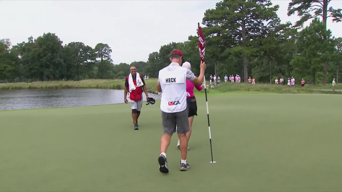 That's why you build a big lead in the first place! Rachel Heck closes out Gianna Singh, 3 and 2, to advance to the Round of 16.