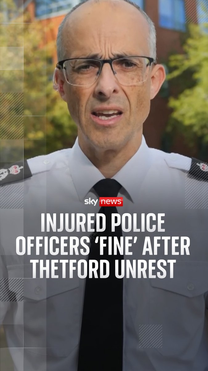 Four people have been arrested and two police officers treated in hospital after three nights of anti-immigration protests in Thetford. The head of Norfolk's police force says he's hoping for a quiet weekend, but if not, protestors will face the full force of the law. 🔗