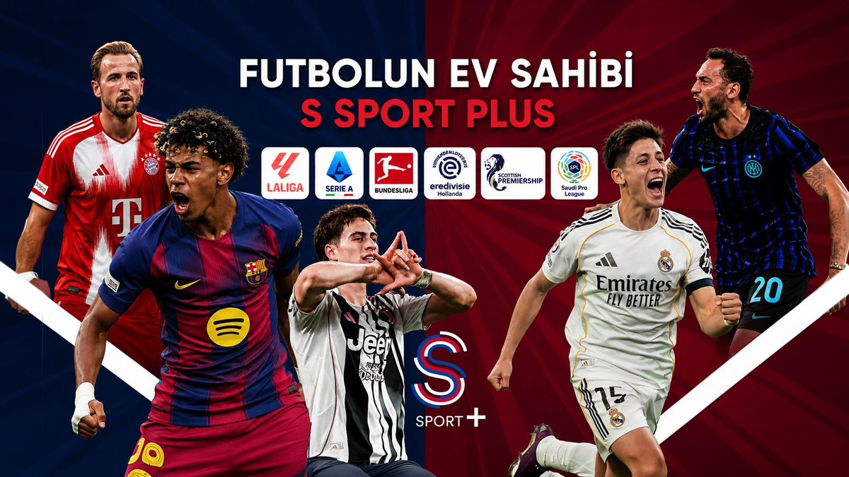 YENİ SEZON HEYECANI S SPORT PLUS'TA YAŞANIYOR! Müthiş heyecanlara sahne olan LaLiga, Seria A, Bundesliga, Eredivisie, Scottish Premiership, Suudi Arabistan Pro Lig ve çok daha fazlası sezon boyunca Futbolun Ev Sahibi S Sport Plus'ta!