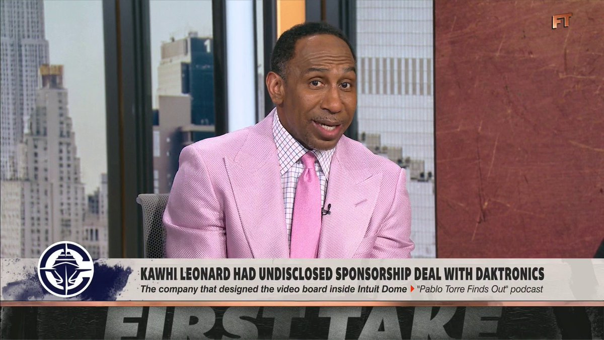 “The Clippers are in a world of trouble… It should be entertained that Kawhi Leonard should be banned for a year.” 😬 Stephen A Smith comments on the controversy surrounding Kawhi Leonard’s sponsorship deal 👀