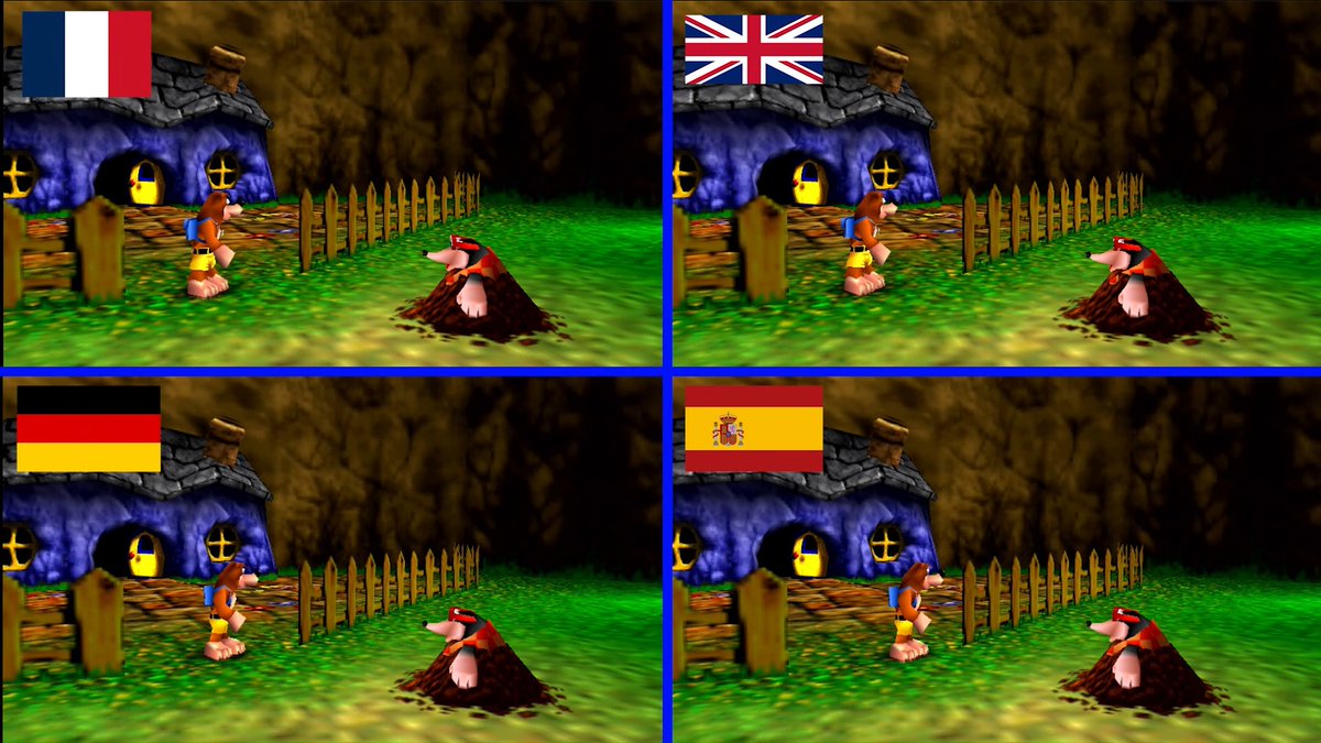 BANJO-KAZOOIE and BANJO-TOOIE can be fully enjoyed in: 🇬🇧 English 🇫🇷 French 🇩🇪 German 🇪🇸 Spanish Both games feature updated localisation as part of their new native Evercade releases.