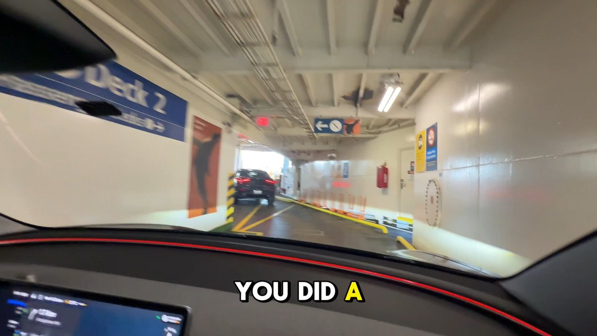FSD V14 unloads from a ferry perfectly! Zero interventions getting onto the ferry and zero getting off. We then drove for an hour through windy roads on the sunshine coast and FSD parked itself at the next ferry terminal. Incredible work by v14.3.7