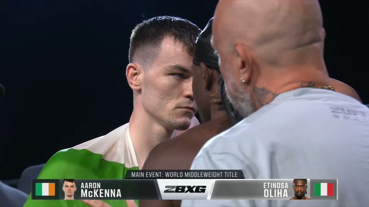 A final face-off between Aaron McKenna and Etinosa Oliha ahead of their middleweight world title fight 🙌#ZuffaBoxing10