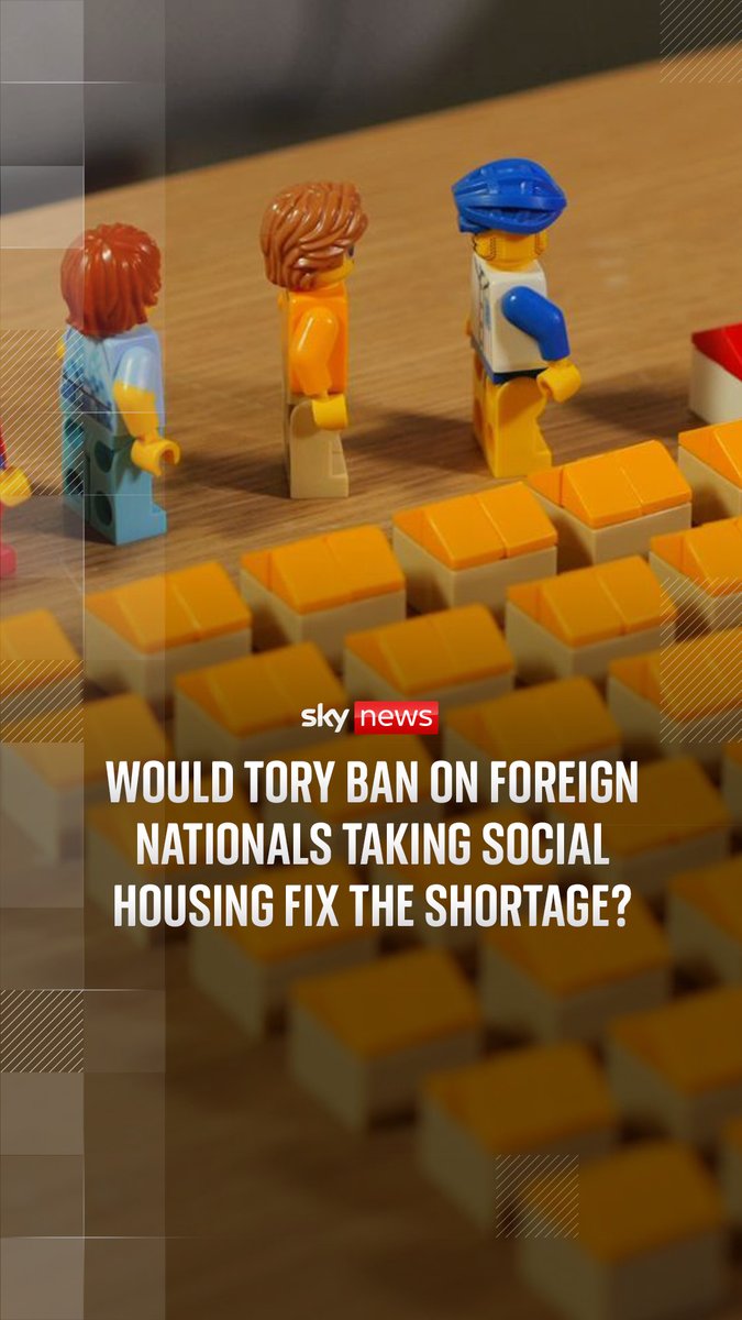 The Conservatives have proposed banning foreign nationals from taking social housing if they return to government. But do their numbers add up to a fix to the shortage? Sky's Rob Powell reports. 🔗