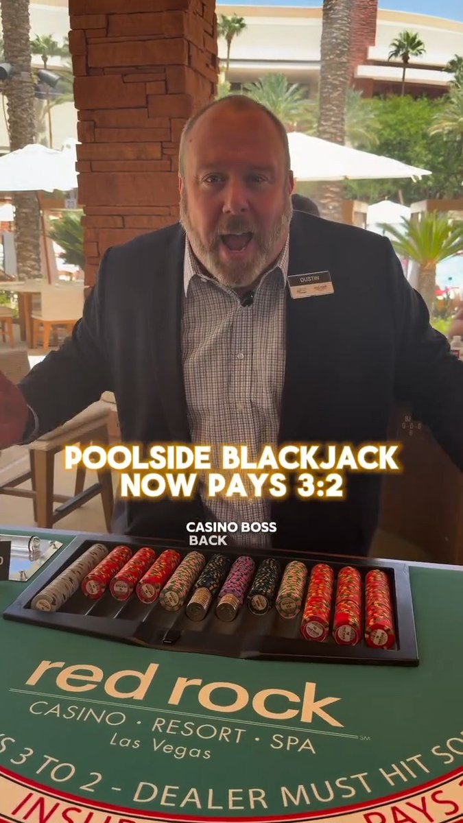 Poolside Blackjack is now 3:2! ♠️☀️ You asked, and we listened! Our poolside blackjack tables now pay 3:2, giving you better payouts while you soak up the sun! 📍Available Friday–Sunday
