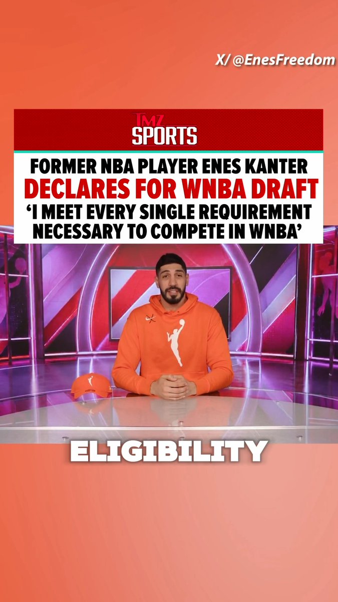 Former NBA player Enes Kanter Freedom says he’s officially entering the WNBA Draft, claiming he meets the league’s eligibility rules and wants them applied equally. 🤔