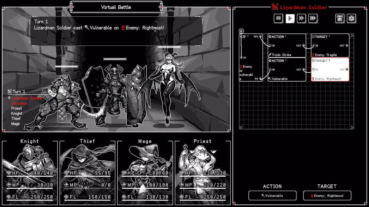 #スーパーゲ制デー ゴーレムに行動ロジックを組み込み、全自動でダンジョンを攻略させるRPG "Algolemeth"を制作中です。開発は佳境を迎えています！ さなきさん(さなき男爵@プロジェクト・ソラリス)によるクリーチャーイラストも続々実装しました。ここから調整を重ねて、試行錯誤の楽しさが伝わる作品に仕上げます。