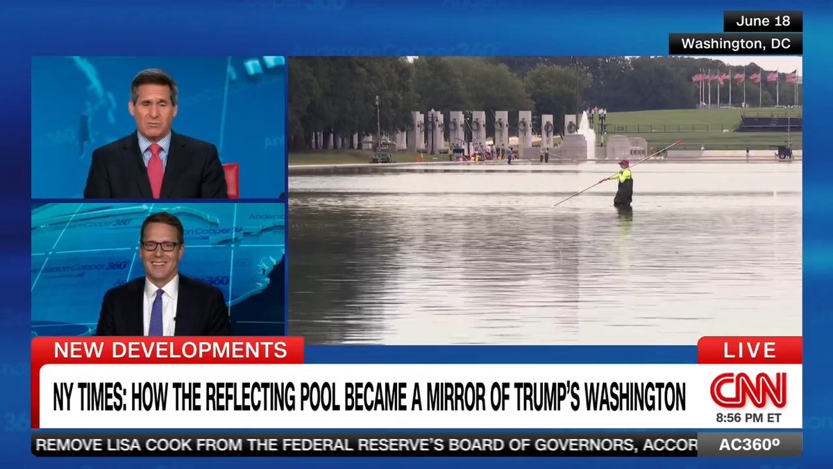 New York Times investigative reporter David Fahrenthold says they've connected the dots between the failed reflecting pool restoration, a manager at one of President Trump's golf courses and no-bid government contracts.