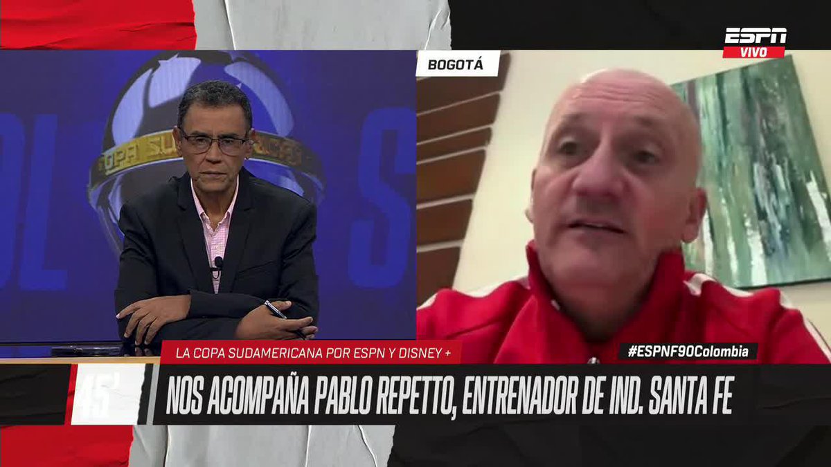 "ELLOS SON LOS FAVORITOS" Pablo Repetto, DT de Independiente Santa Fe antes del duelo vs. River Plate. ▶️ No te pierdas #ESPNF90Colombia en el Plan Premium de #DisneyPlus