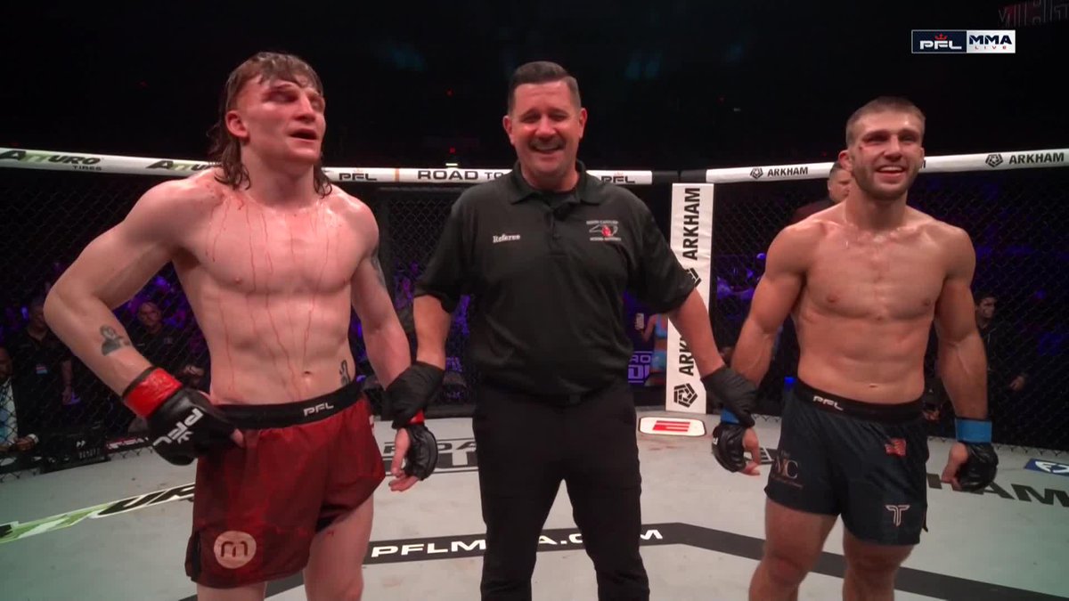 FIGHT OF THE NIGHT ๐ฅ Lewis McGrillen defeats Brandon Lewis in an absolute THRILLER. #PFLCharlotte | Main Card LIVE NOW on ESPN