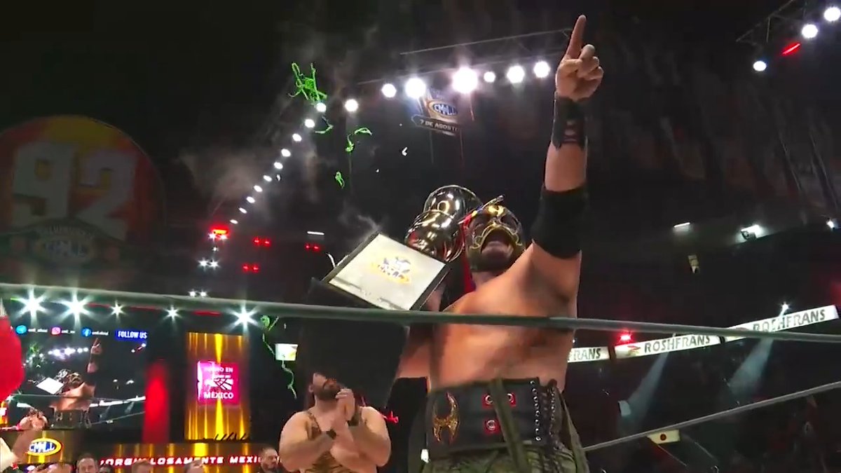 HECHICERO WON THE 2026 CMLL GRAND PRIX FOR TEAM MEXICO. 🇲🇽 BY ELIMINATING CLAUDIO CASTAGNOLI.