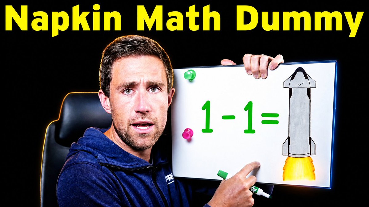 Meet Kevin stars in: SpaceX Napkin Math Dummy Not "for dummies" - He's the dummy. Shocking zone of incompetence.