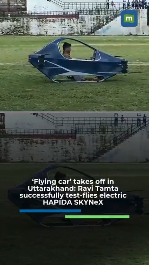 #WATCH 🎥 | Almora, Uttarakhand: A glimpse of personal air mobility from the hills. Ravi Tamta, founder of Hapida Sky Pvt Ltd, has successfully test-flown the prototype of HAPIDA SKYNeX, a single-seater electric flying vehicle developed using modified drone technology. The prototype is designed to explore personal aerial mobility, with its electric propulsion and compact design aimed at making short-distance air travel possible, particularly in difficult-to-reach terrain. The test flight, conducted in Almora, has drawn attention as an example of home-grown experimentation in electric aviation. Reports say the project is being developed with potential applications in hill connectivity and other situations where conventional road travel can be challenging. While the successful test is an early prototype milestone, not yet a commercially approved flying car - it puts a spotlight on India's emerging interest in electric and drone-derived personal air mobility. #HAPIDASKYNeX #FlyingCar #ElectricVehicle #Uttarakhand #Almora #Innovation #EV #Aviation #Technology #India
