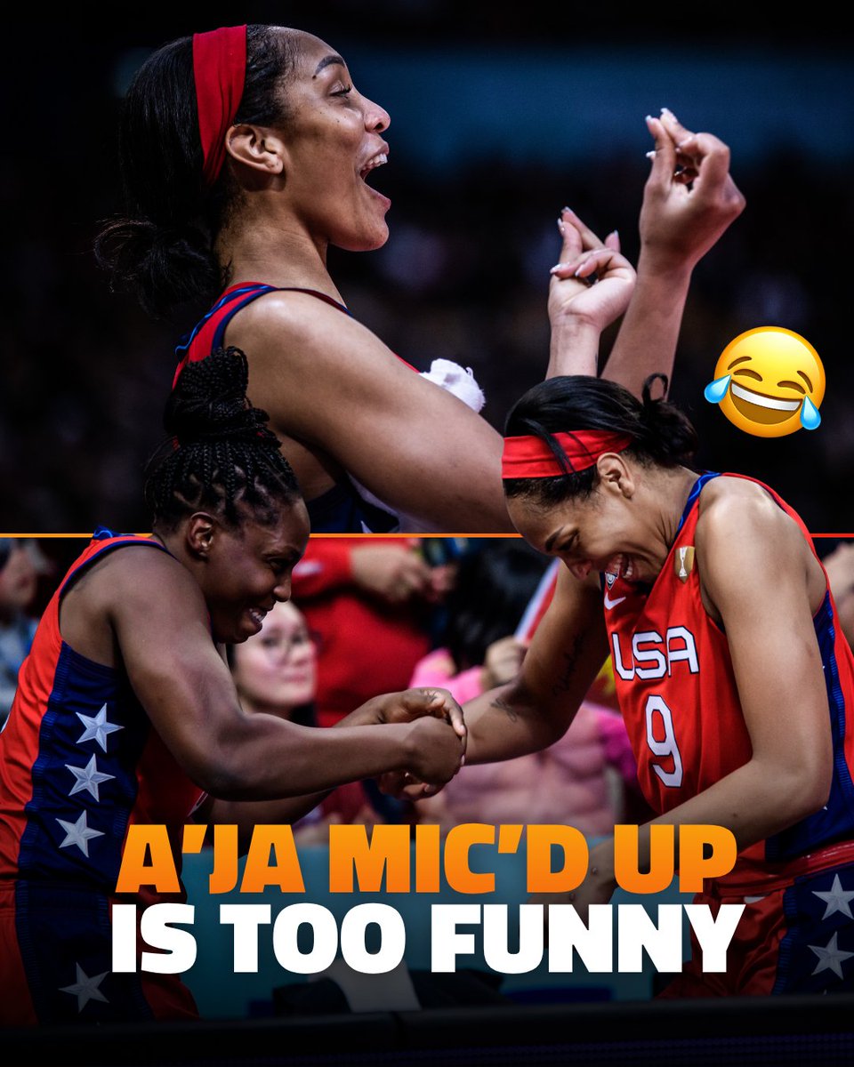 A'ja Wilson during the 2022 #FIBAWWC awarding has the best antics 😂 Happy 30th birthday to our MVP 👑