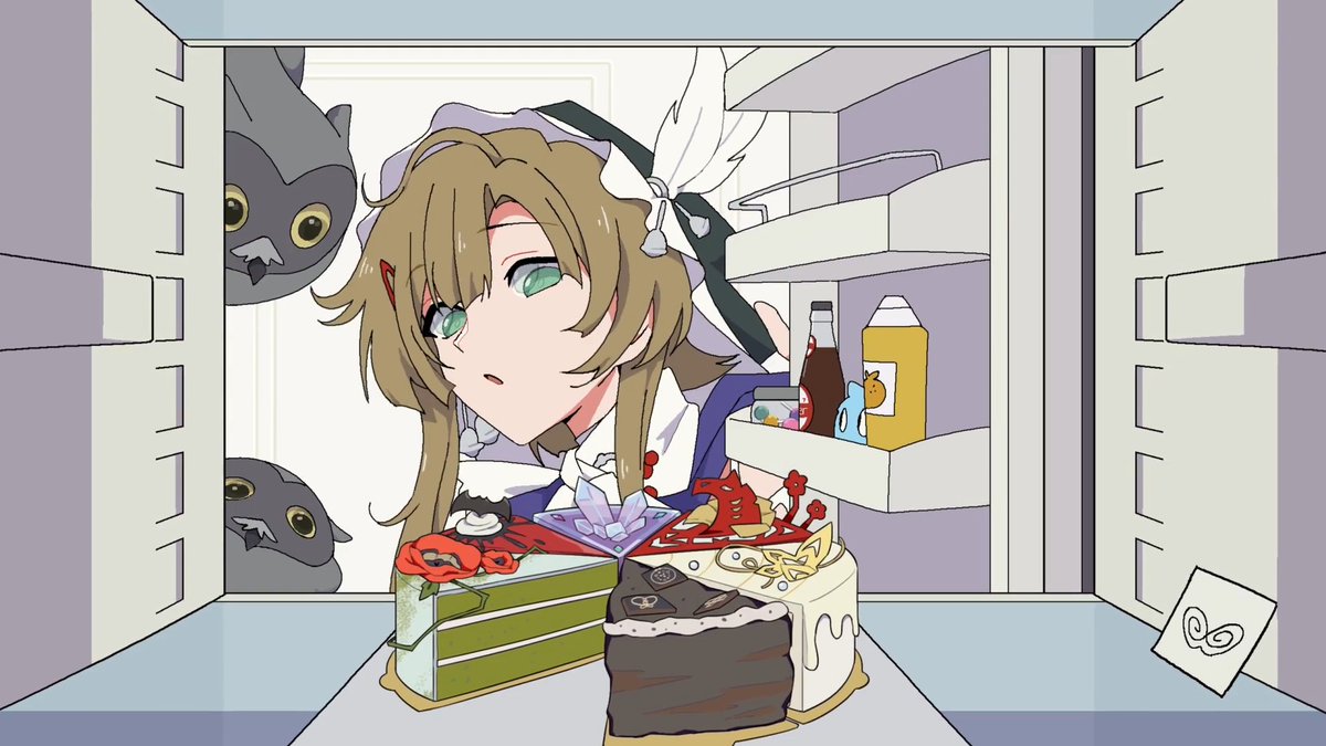 The Birth of the 3rd Anniversary Cake | 3rd Anniversary Fanart Gallery Exhibit #03 Thanks for the amazing art from maemae🌈🦐 Hoyofest SG #Reverse1999Ver3ꓸ7 #OnAnothersSorrow #Reverse1999Anniversary