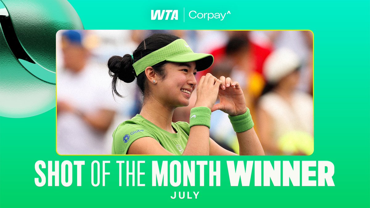 A crosscourt forehand winner 😮‍💨 The Shot of the Month winner for July is... Alexandra Eala! Presented by Corpay Cross-Border Solutions