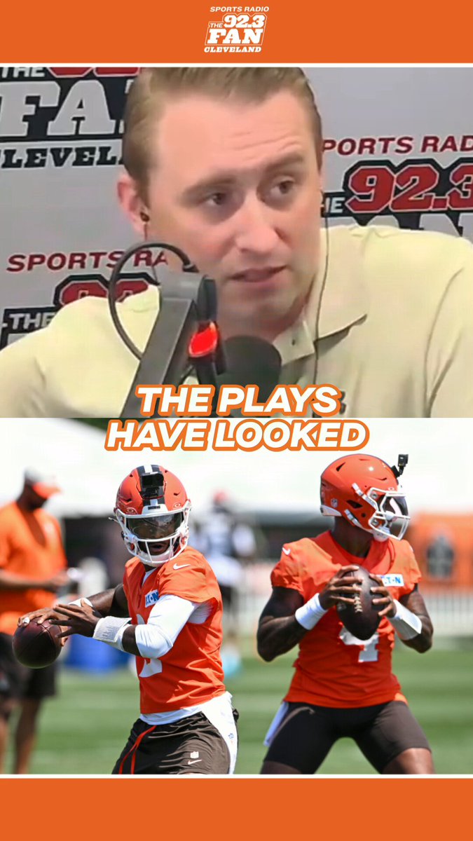 "The plays have looked cleaner with Shedeur than they have with Deshaun. The way it feels like right now, if this continues on that path, (Monken's) going to have to make a decision about what is most important, philosophically." ➡️ 𝚂𝚙𝚎𝚗𝚌𝚎𝚛 𝙶𝚎𝚛𝚖𝚊𝚗 and Earl D Mauldin on the status of the #Browns QB competition