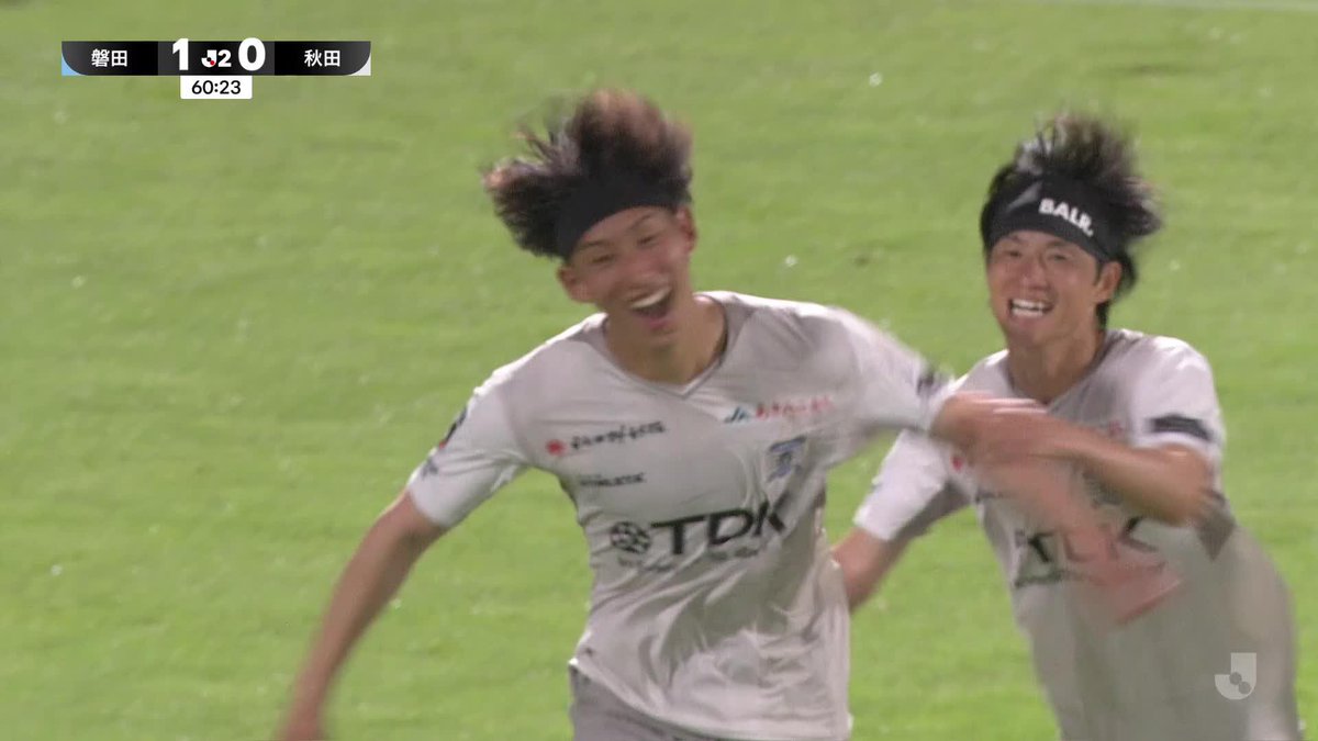🎦 ゴール動画 🏆 明治安田Ｊ２リーグ 🆚 磐田vs秋田 🔢 1-1 ⌚️ 61分 ⚽️ 半田 航也（秋田） #Ｊリーグ