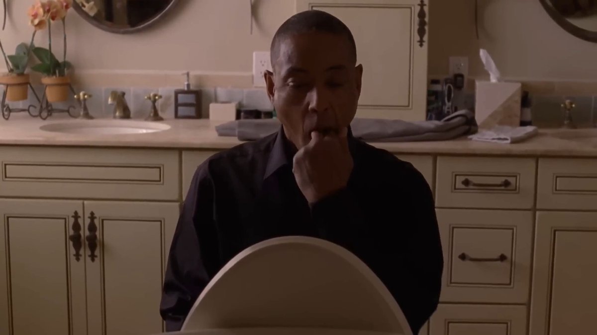 Love how Eladios last moment was realizing that Gus destroyed him and the cartel. He underestimated him and this was his downfall. Also love how he falls into the pool, like Tony Montana in Scarface in which Steven Bauer (Eladios actor) played Tonys best friend Manny.