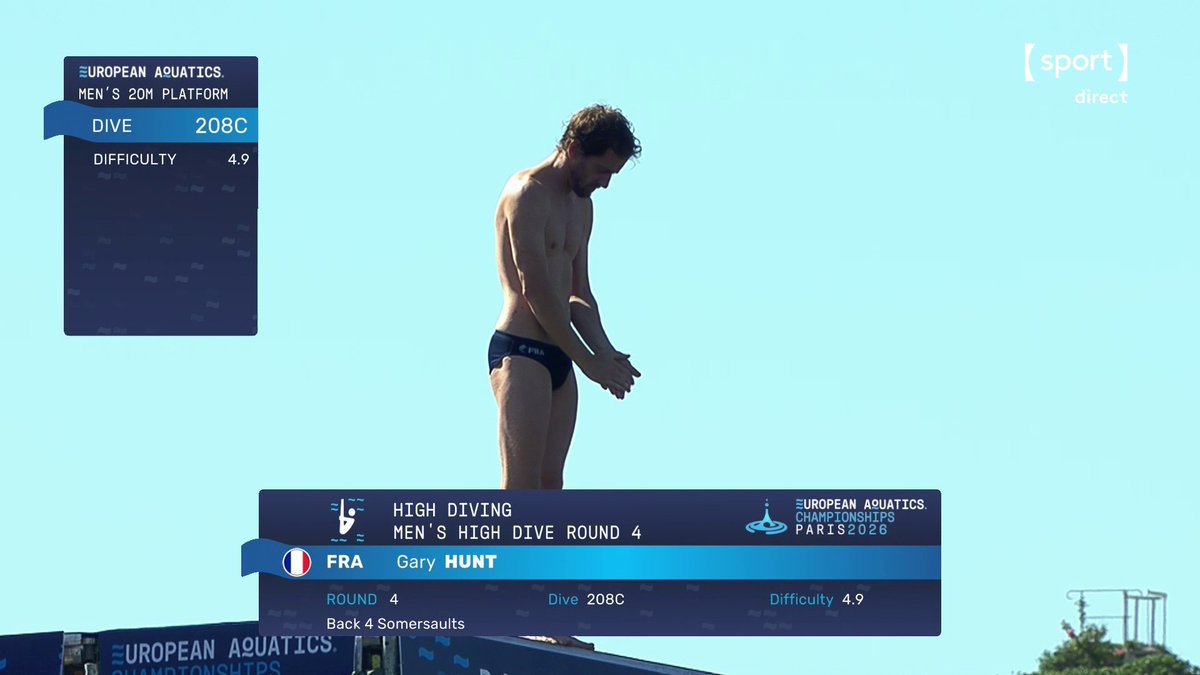 🏊♂️ #Paris2026 | L'incroyable saut de Gary Hunt qui fait le show ! 🇫🇷 Le Français va peut-être remporter une médaille dans ces Championnats d'Europe ! 📺 Suivez le dernier tour en direct et interagissez avec nos consultants sur notre live chat :