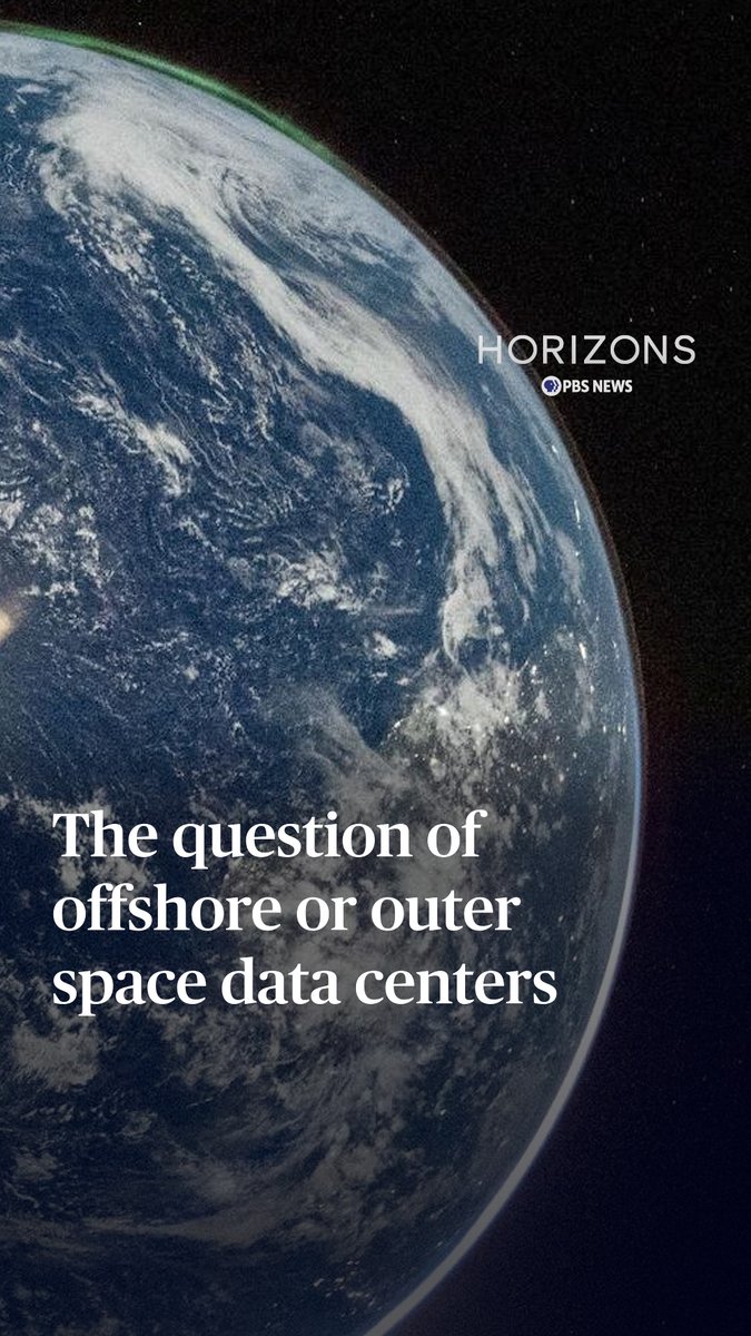 Hundreds of billions of dollars are being spent right now constructing massive facilities to house and run the computers that are needed for the spiking demand for artificial intelligence But as those centers are being built, communities across the country are in open revolt, protesting about the enormous amounts of water and energy that these centers require. Could those data centers be placed in outer space or out at sea? Host William Brangham discussed that idea with Michael E. Webber, author of "Power Trip: The Story of Energy.” Horizons from PBS News, dives into the science, health, technology and environmental issues making headlines each week. Visit the PBS News website to watch this week's episode.