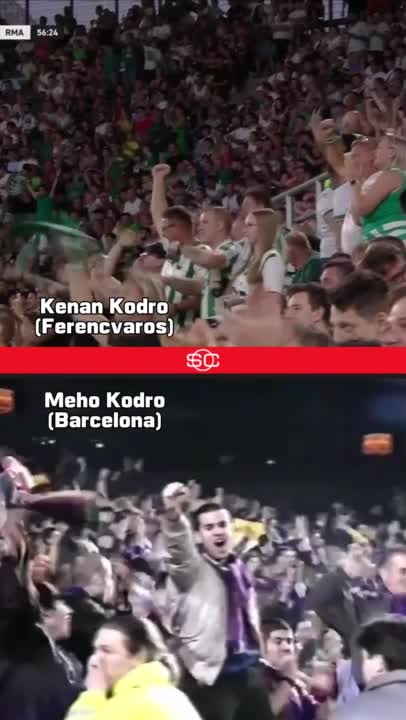 Arriba, el gol de Kenan Kodro, de Ferencvaros, al Real Madrid en 2026. Abajo, el gol de Meho Kodro, PADRE DE KENAN, al Real Madrid en 1996. Impresionante. 🤯
