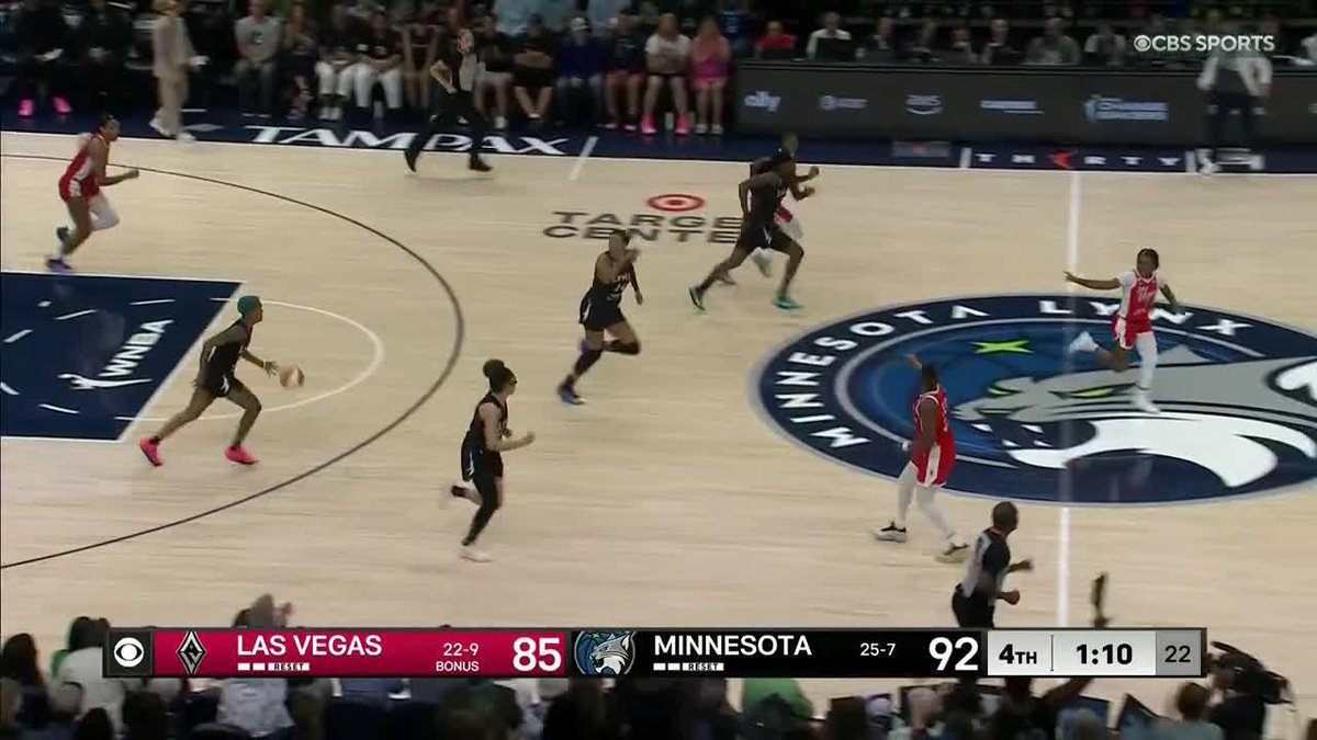 The Minnesota Lynx battled for the board and pushed it down court for the score