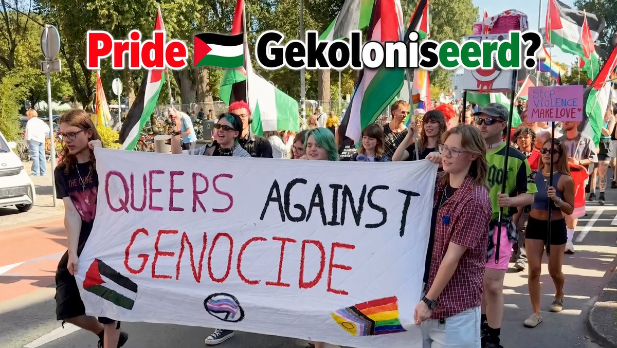 "All Zionists are racists." Van Pride March naar anti-Israël-demonstratie. 'Queers Against Genocide' laat zich duidelijk horen tijdens de World Pride March in Amsterdam. Tussen borden tegen zionisme, KLM en 'het fascisme' door maakt de reguliere viering van diversiteit plaats voor een uitgesproken politiek protest. Pride gekoloniseerd door 🇵🇸?