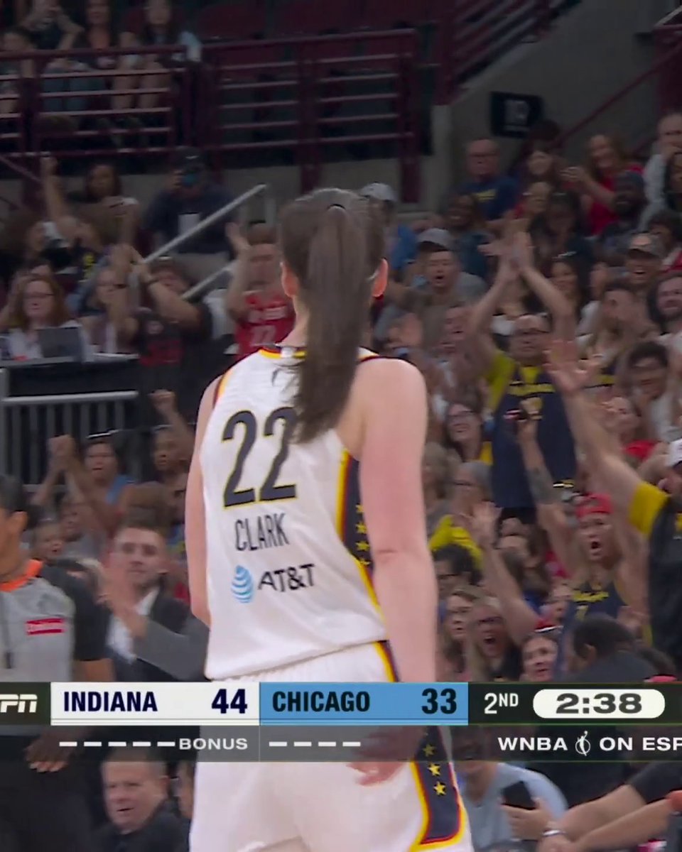Caitlin Clark pulled up from the parking lot six seconds into the shot clock 😭🔥 Watch Fever-Sky on ABC and the ESPN App 🍿