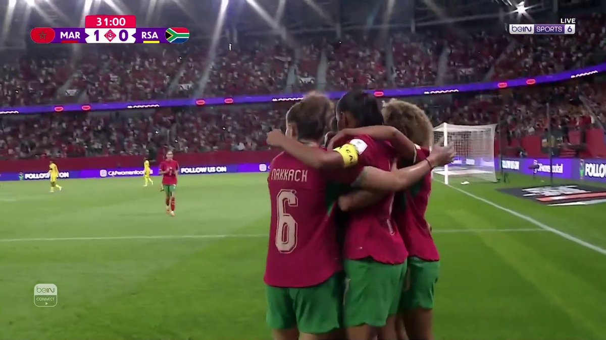 🇲🇦⚽ المنتخب المغربي يتقدّم على نظيره الجنوب إفريقي #كأس_أمم_إفريقيا_للسيدات