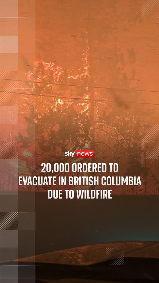 A fast-moving wildfire has swept through western Canada, forcing thousands of people to evacuate their homes, with a state of emergency being declared across British Columbia. One wildfire in Bald Range was burning out of control and had grown to about 5,000 hectares - about the same as 7,000 football pitches. 🔗